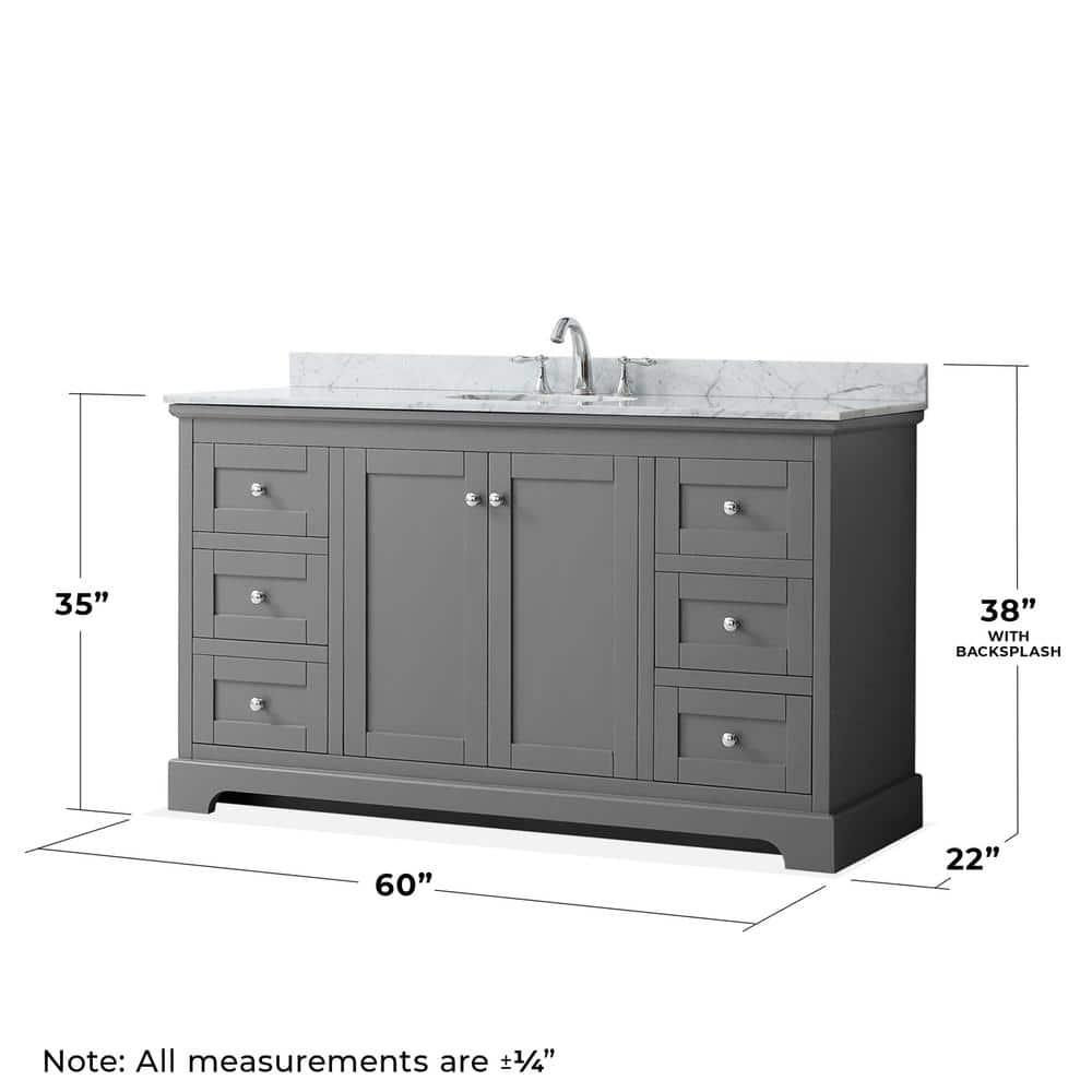Wyndham Collection Avery 60" Single Bathroom Vanity Set with Mirror & Reviews | Wayfair