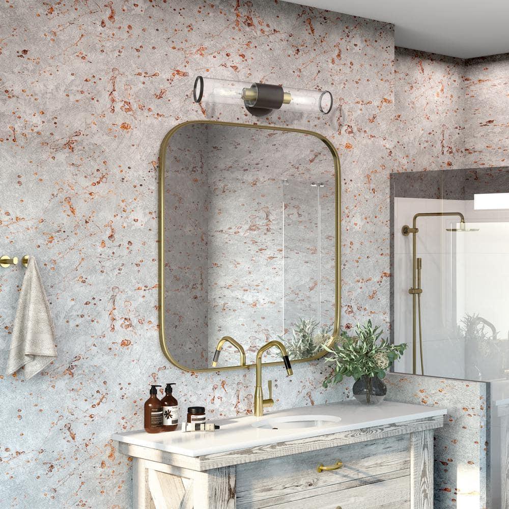 Livex Lighting Banca 2-Light Metal & Glass ADA Vanity Sconce in Bronze