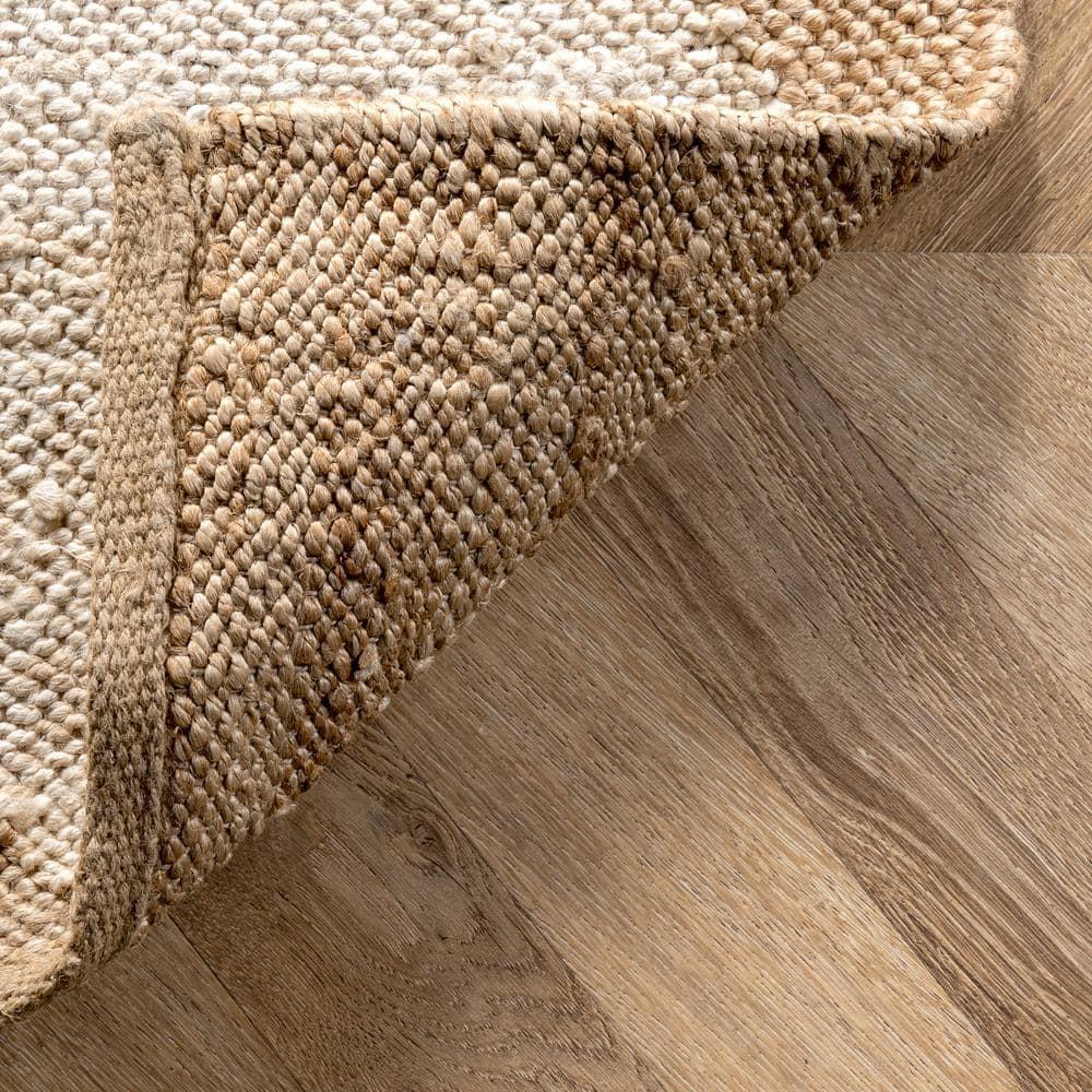Nuloom Louie Diamond Checkerboard Jute Area Rug, 2' x 8', Natural