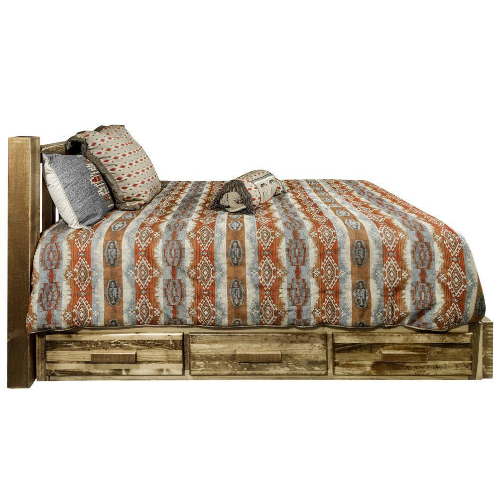 Montana Woodworks Homestead Storage Wood California King Platform Bed in Brown
