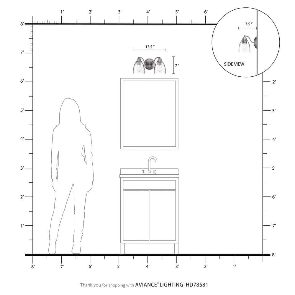 Livex Lighting Montgomery 2 - Light Vanity in  Satin Brass