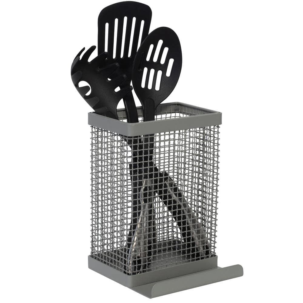 Kitchen Details Industrial Collection Tablet and Utensil Holder in Grey