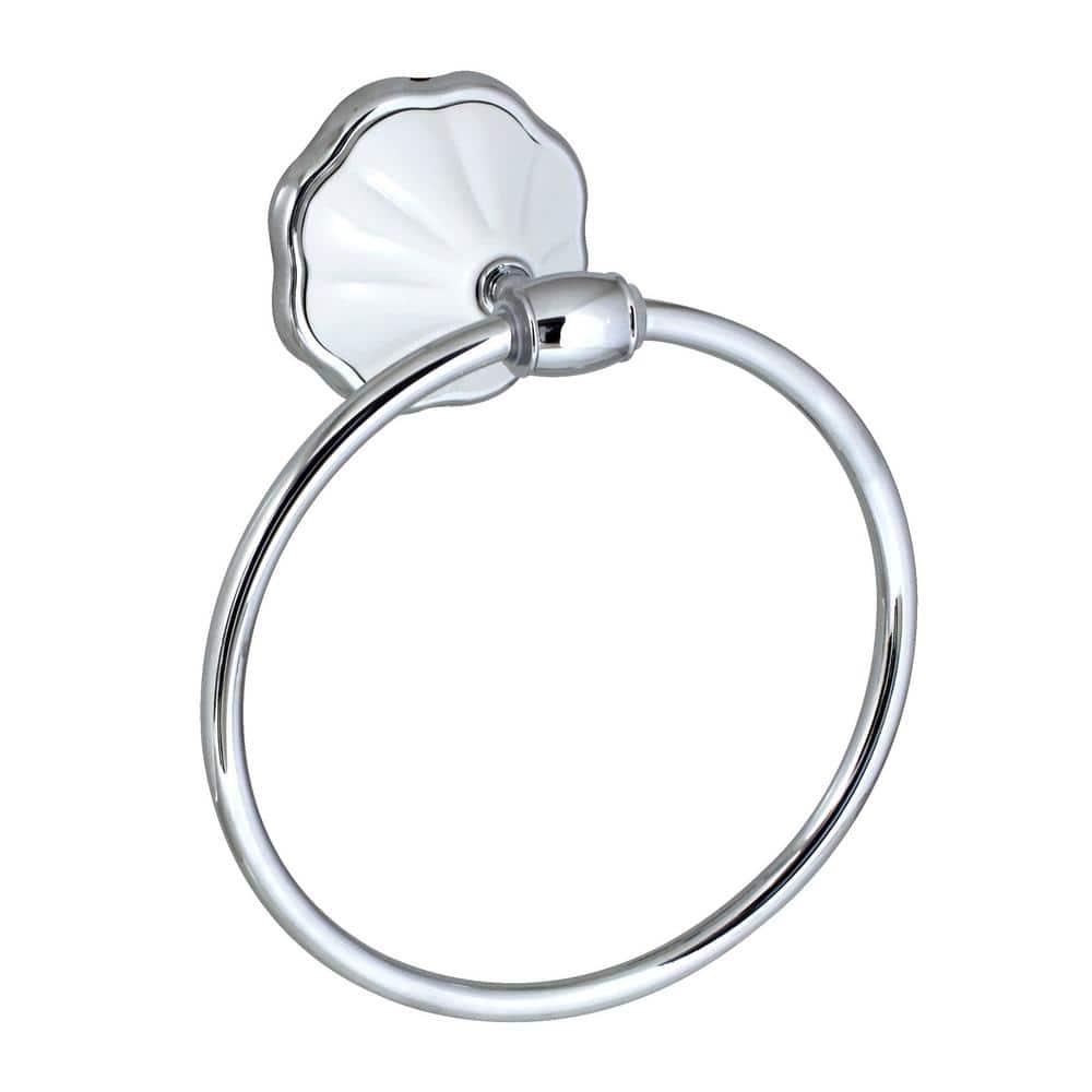 FLORA 4 Piece Bathroom Accessories Set in White Porcelain and Polished Chrome