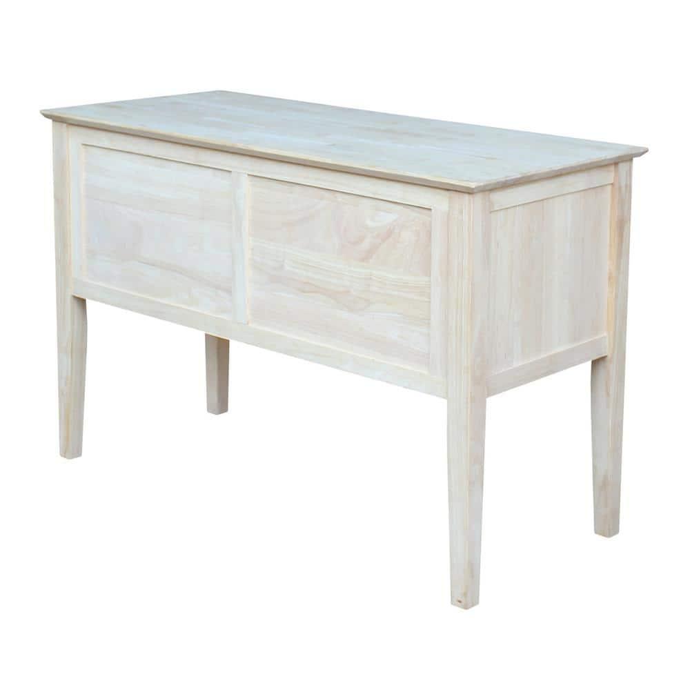 Computer Desk International Concepts: Unfinished Parawood, Brooklyn Style, Writing Desk with Drawer