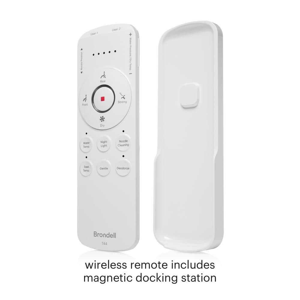 Brondell T44-EW Swash Thinline T44 Luxury Bidet Toilet Seat with Remote Control, White
