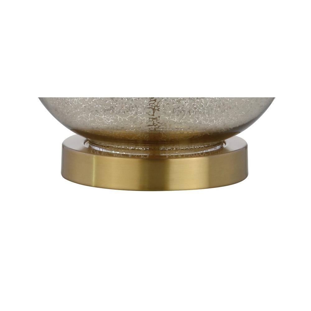 JONATHAN Y Lavelle 25" Glass LED Table Lamp, Mercury Silver/Brass Gold (Set of 2)