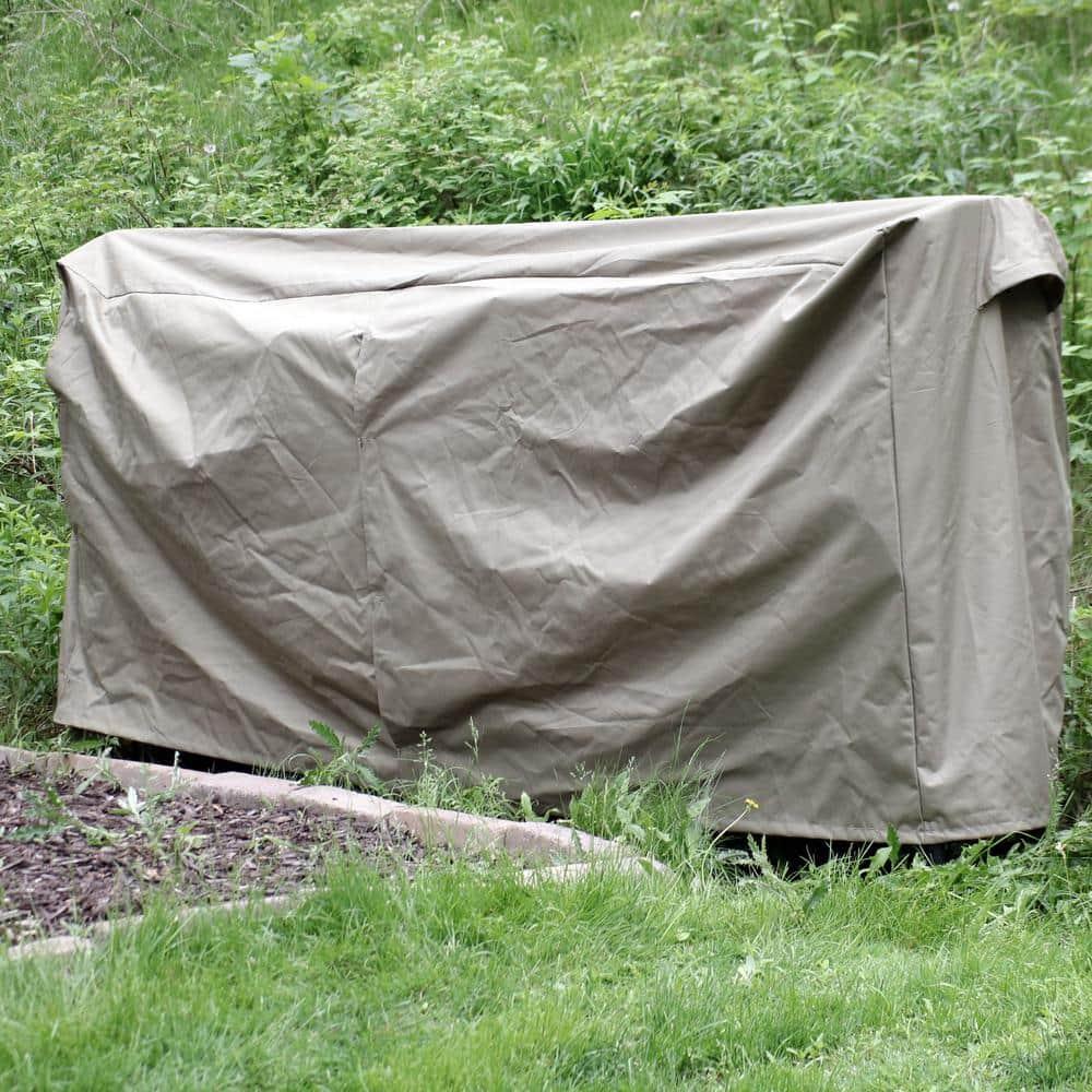 Sunnydaze Outdoor Weather-Resistant Durable Polyester with PVC Backing Firewood Log Hoop Cover - 8' - Khaki
