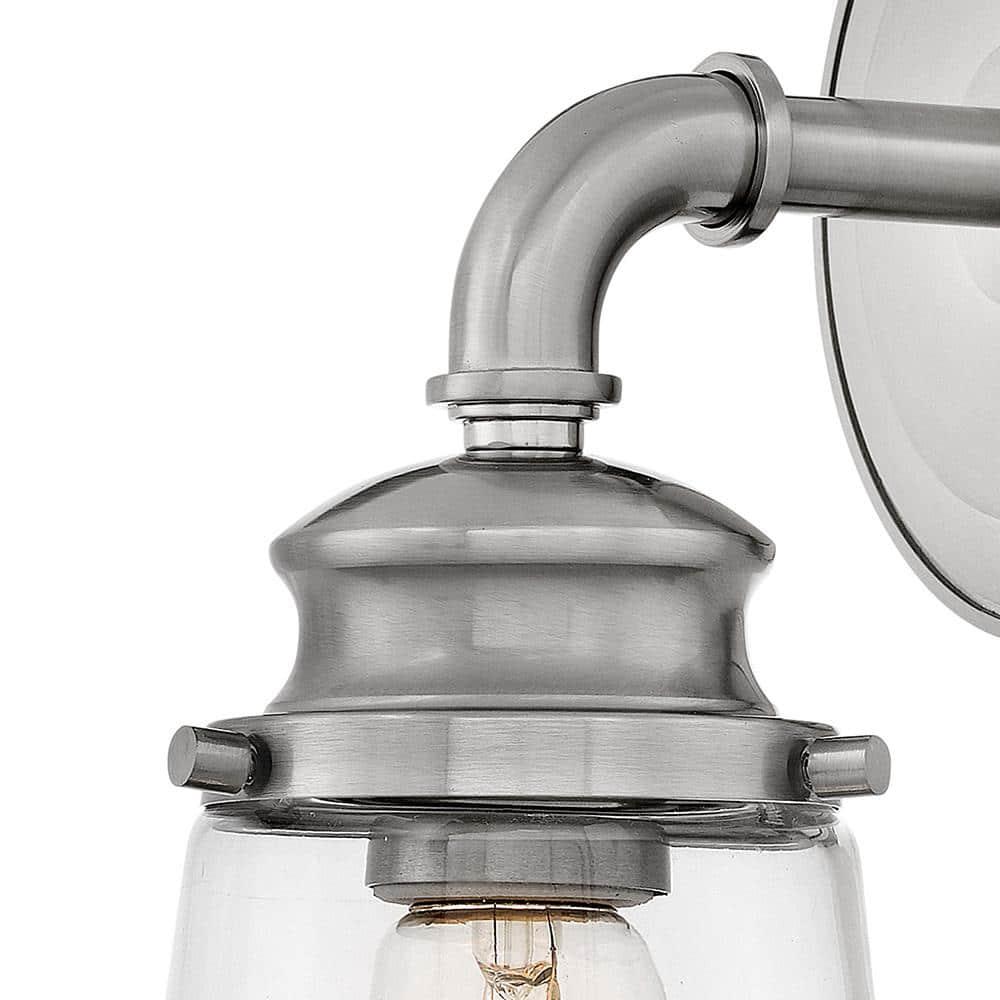 Fritz Outdoor Brushed Nickel Dimmable Wall Sconce with Clear Glass