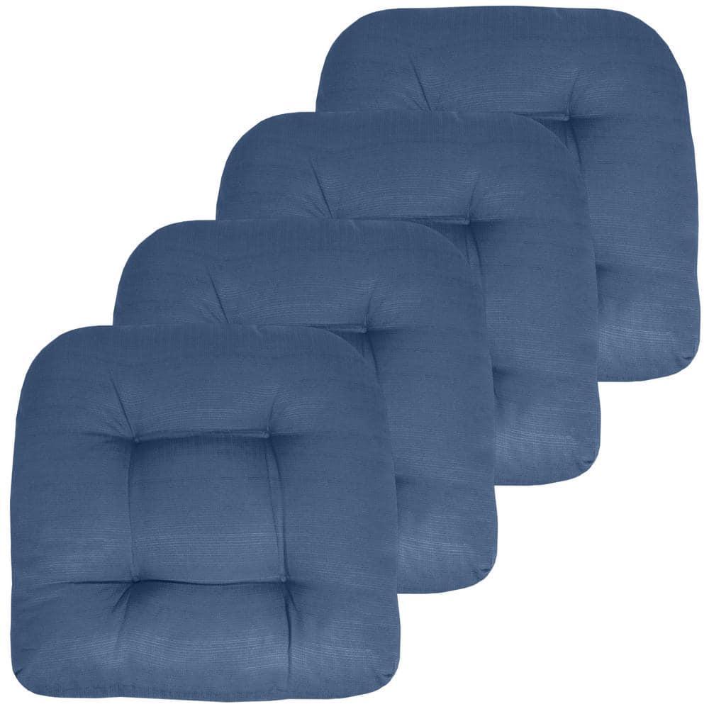 Premium Patio Tufted Outdoor Solid Chair Cushions, 19" x 19"
