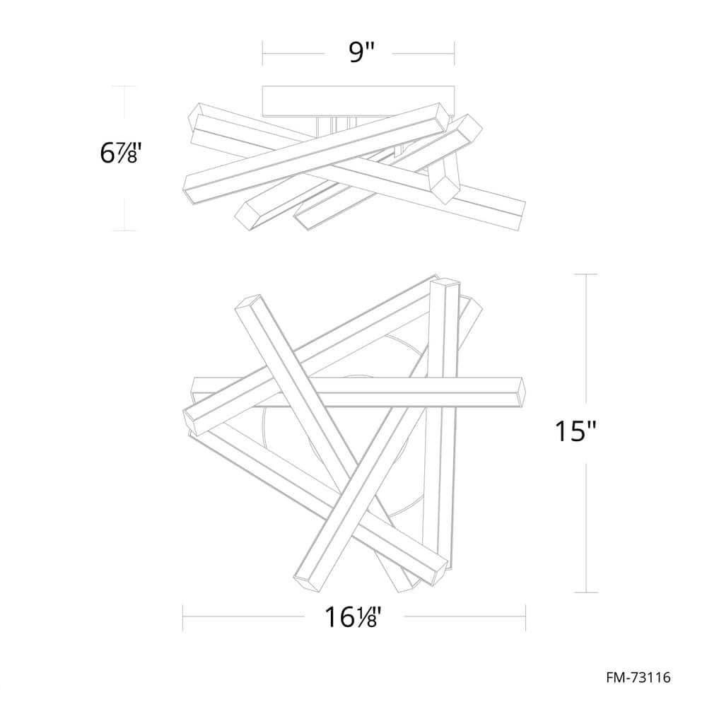 Parallax LED Semi Flush Mount