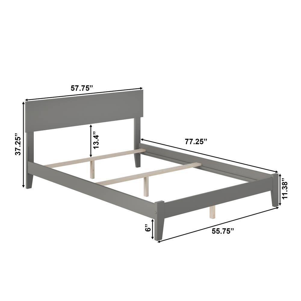 AFI Furnishings Orlando Full Traditional Bed with Open Footboard and Turbo Charger in Grey