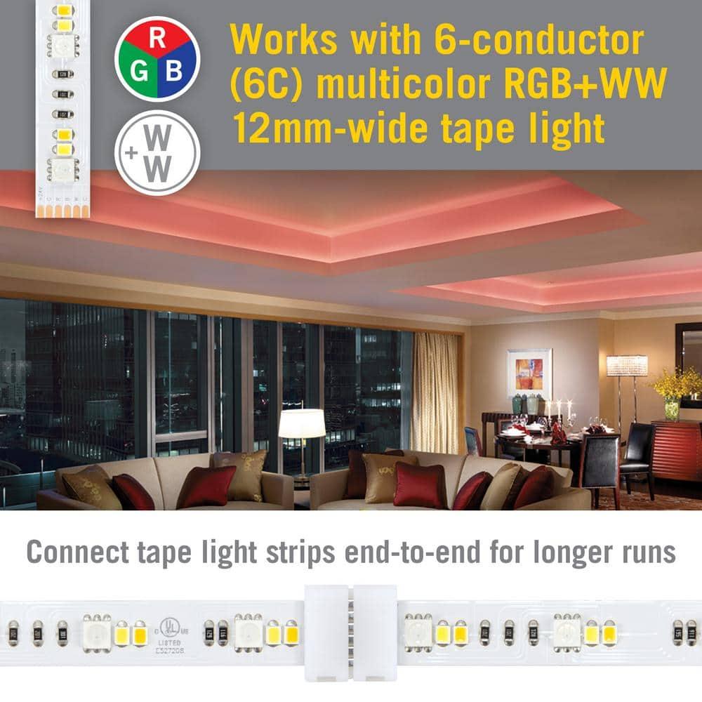 6 Pin RGB+WW LED Strip Light Tape to Tape Splice Connector