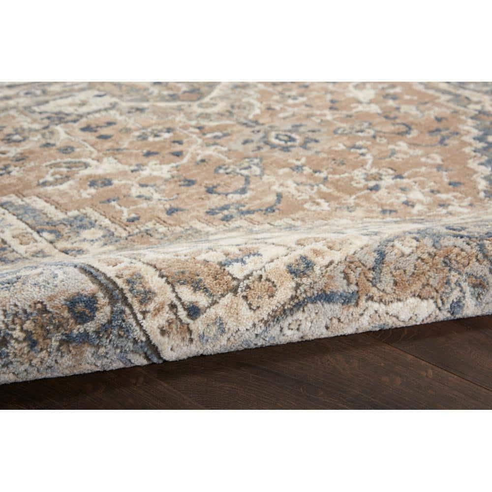 Nourison Concerto Center Medallion Indoor Rug Beige Grey 2'2" x 10'