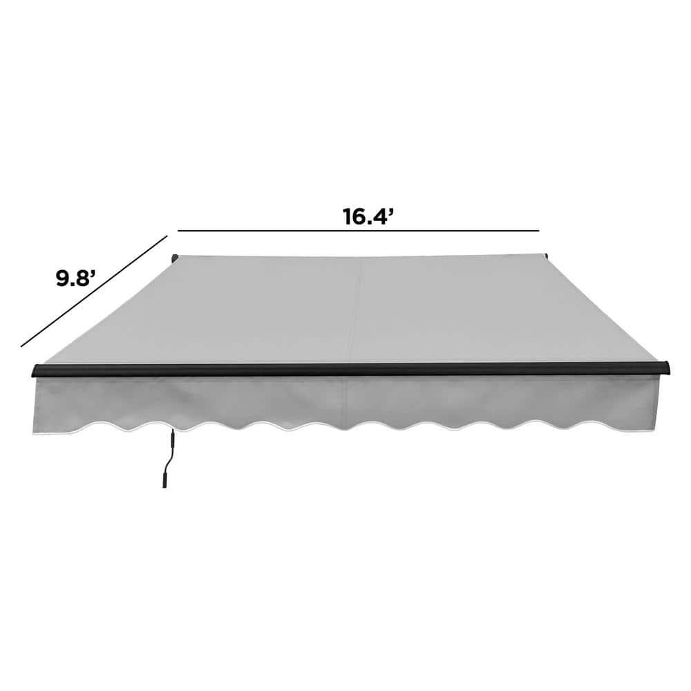 ALEKO Motorized Retractable Patio Awning- Black Frame