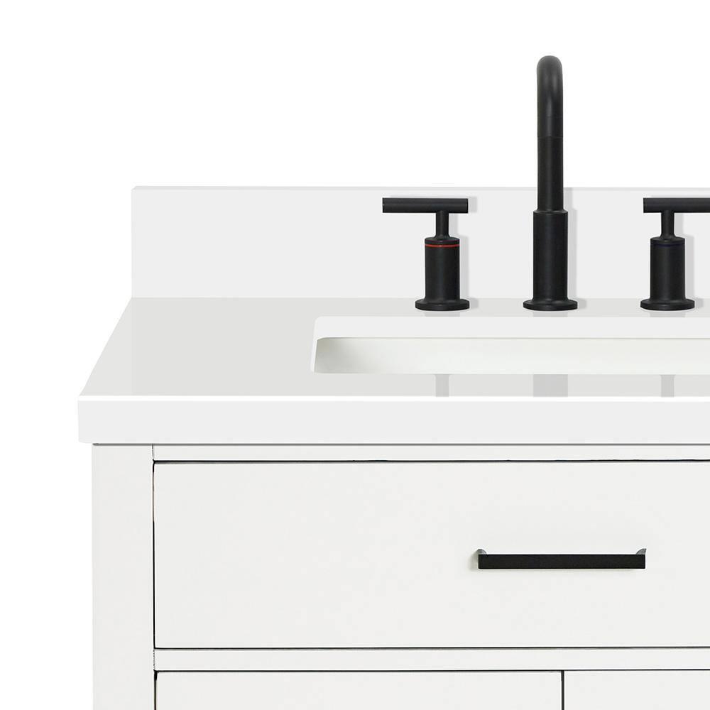 Thornaby 30'' Solid Wood Single Bathroom Vanity with 1.5'' White Quartz Top, Oval Sink