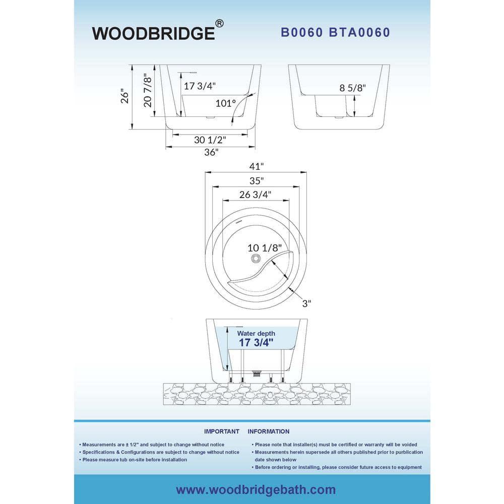 41'' x 41'' Freestanding Acrylic Round White Bathtub with Integrated Seat, Non-Slip Design