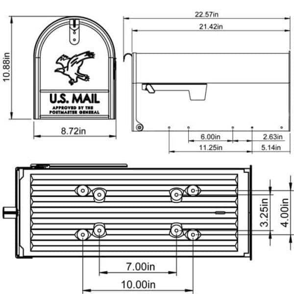 Gibraltar Mailboxes Elite Classic Galvanized Steel Post Mount Black Mailbox