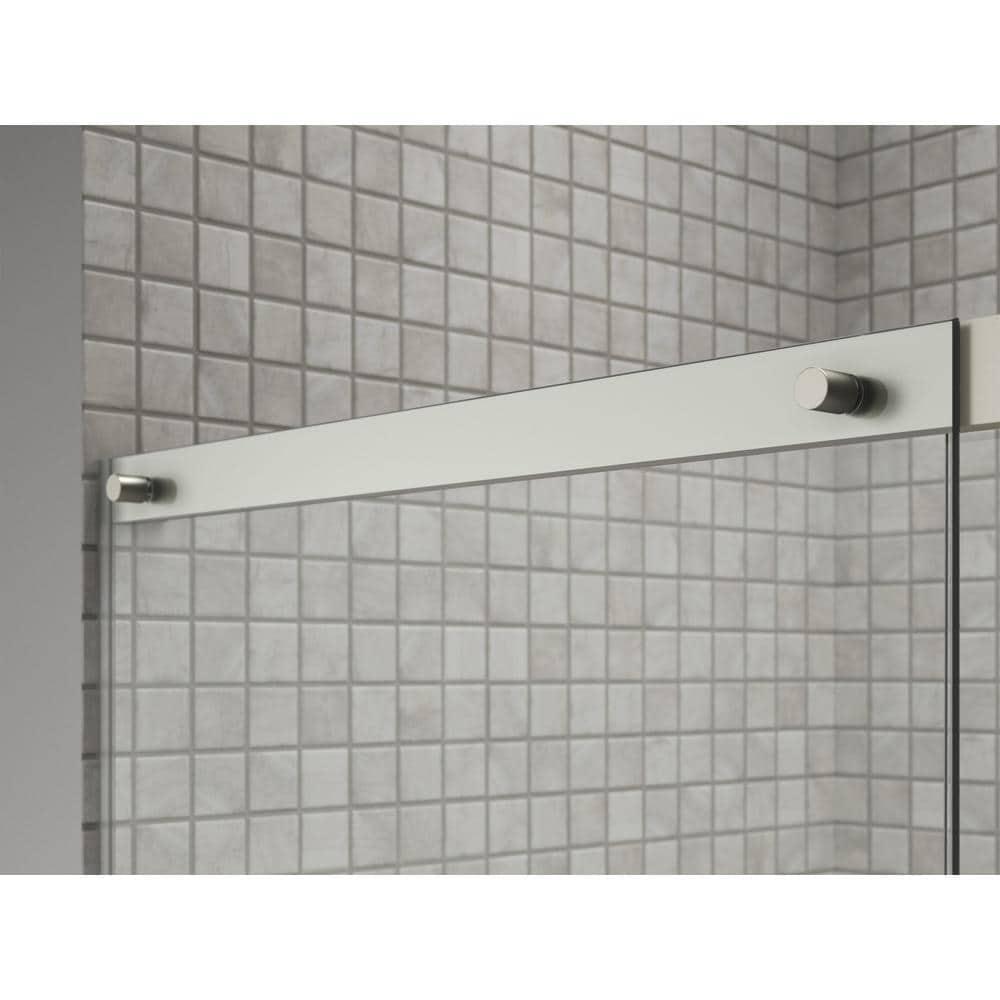 Elate Sliding Bath Door, 56-3/4-In H X 56-1/4 - 59-5/8-In W, With 1/4-In Thick Crystal Clear Glass