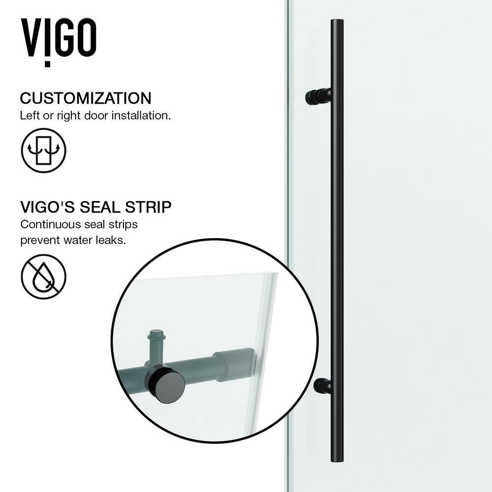 Elan E-Class 44-48" W x 76" H Sliding Frameless Shower Door with 3/8" Clear Glass