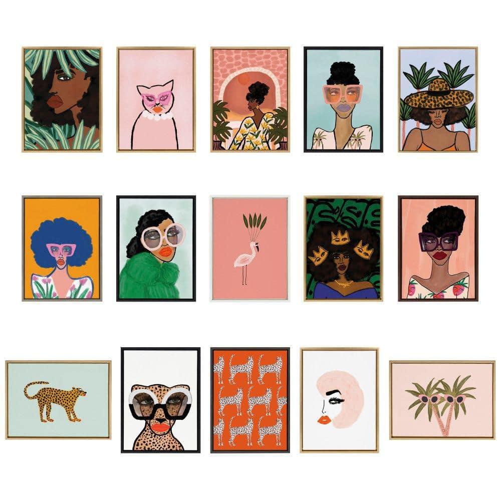 Kate and Laurel " Glam Cat V2 " by Kendra Dandy Of Bouffants And Broken Hearts Painting Print