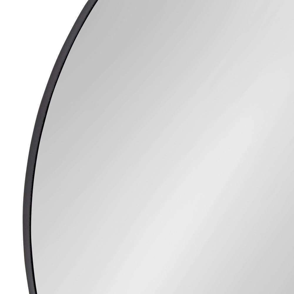 22" Rollo Round Wall Mirror Black - Kate & Laurel All Things Decor: Modern Iron Frame, Wall Mount, Geometric Design