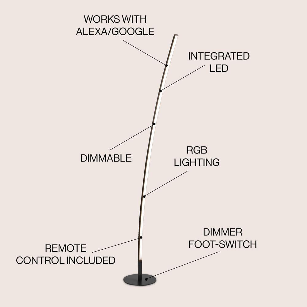 Jonathan Y Malthe 71'' Black LED Novelty Floor Lamp