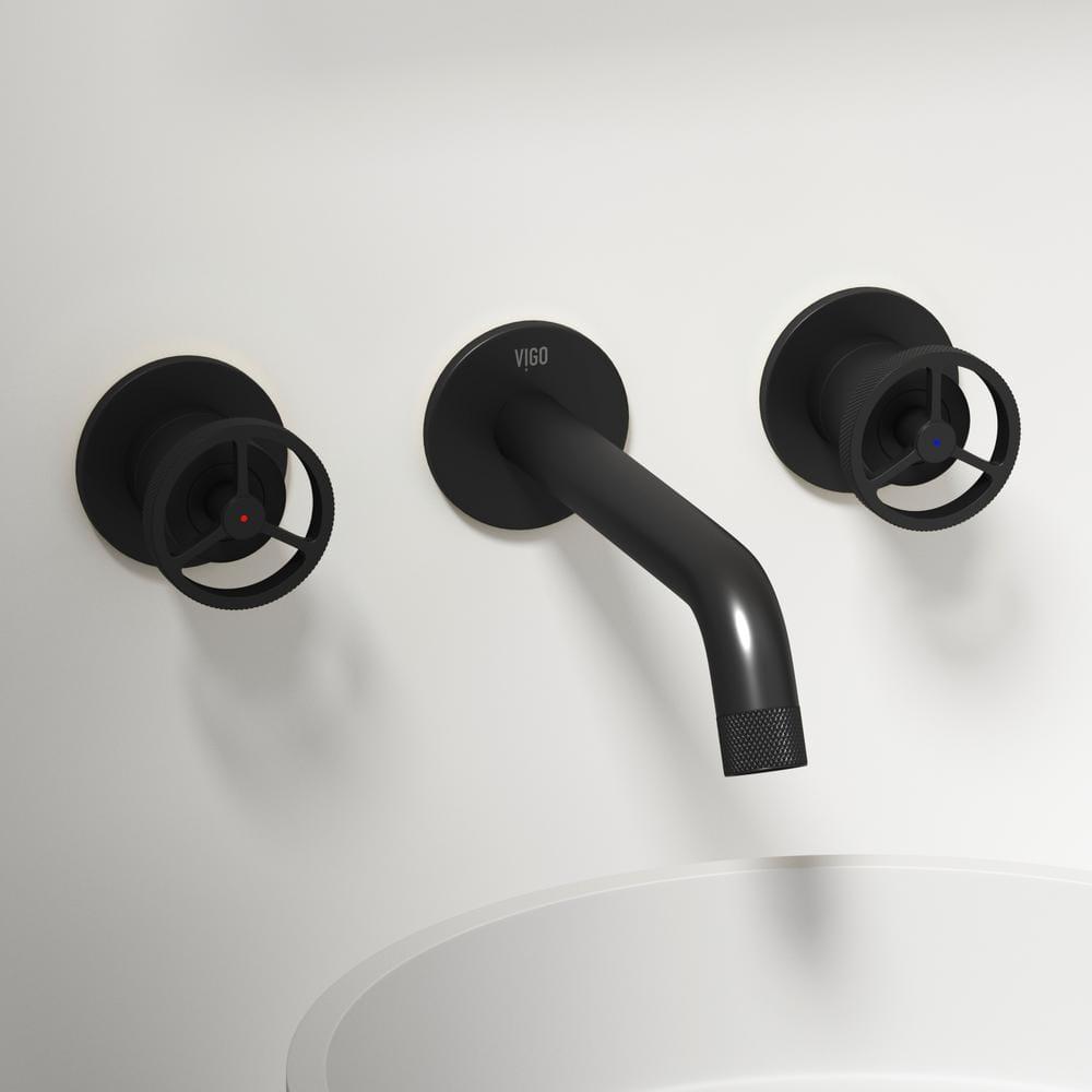 Cass 3" H Two Handle WaterSense Wall Mount Bathroom Faucet