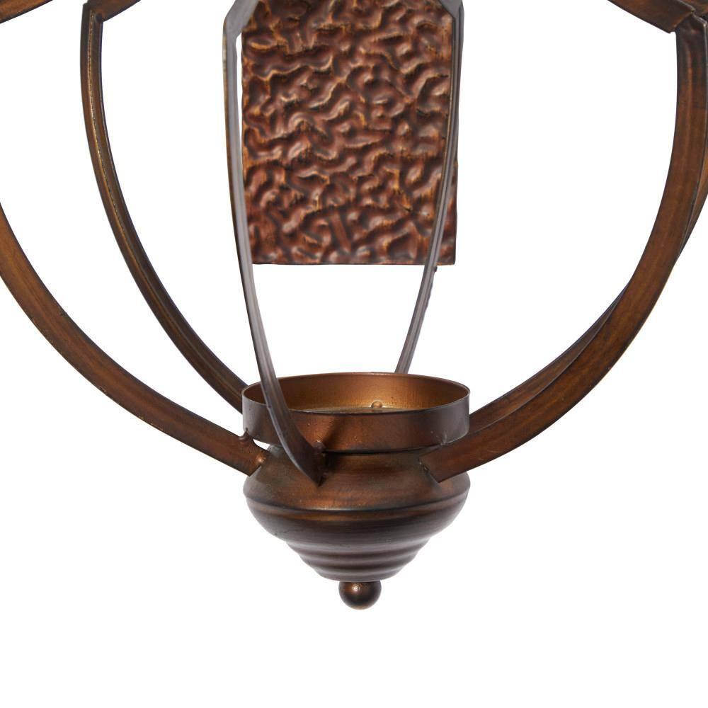 Co-t Bronze Iron Wall Sconce With Textured Finish And Glass Globe For Elegant Candle Display