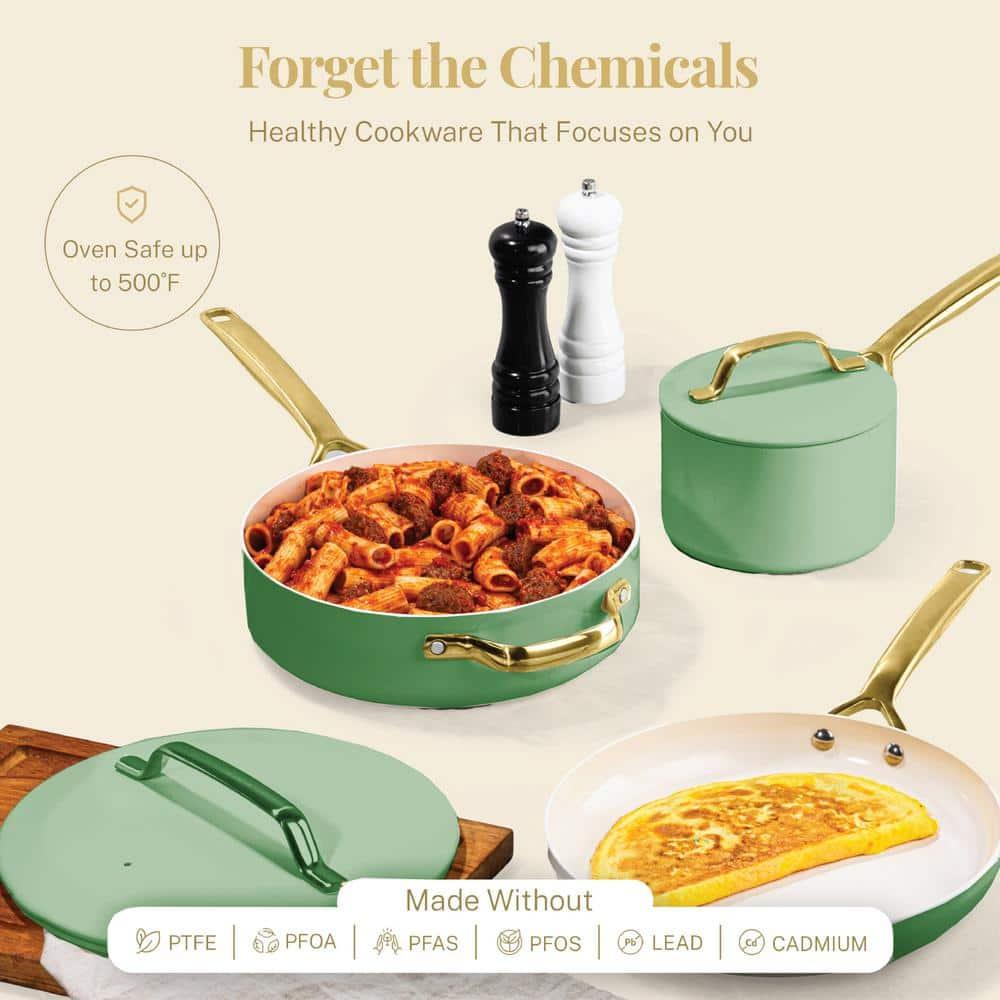 Gotham Steel Gotham Steel Modern Collection 11 Pc Cream Nonstick Cookware Set