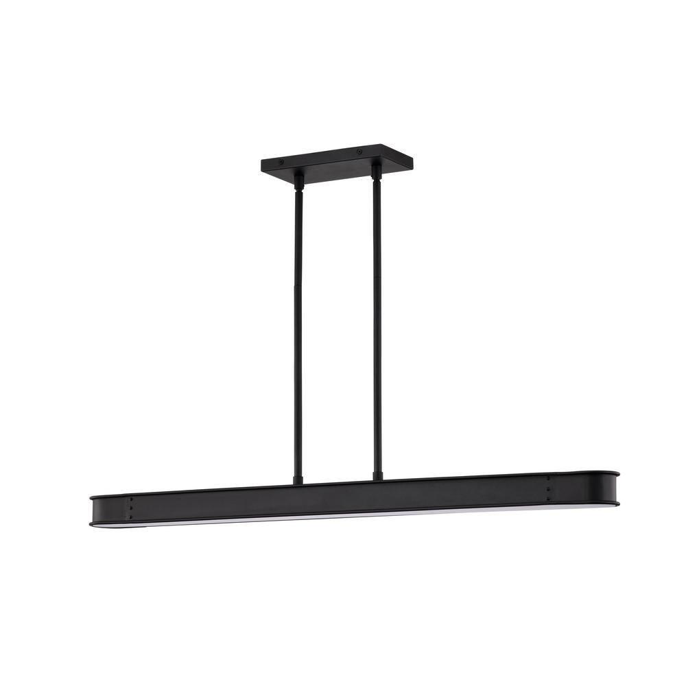 Keren - 36 Inch LED Island Pendant - Textured Black - Acrylic Lens
