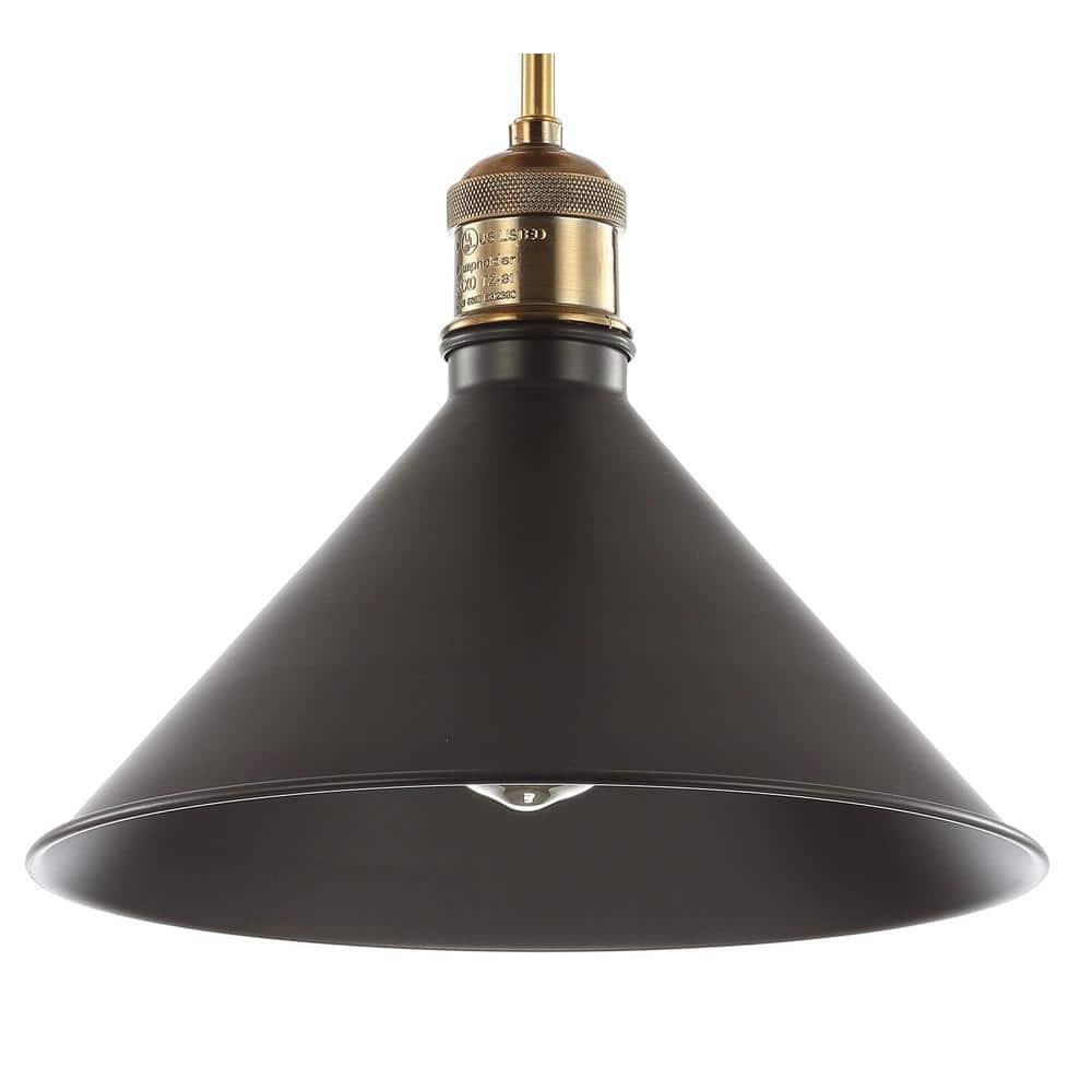 Nick 11" Metal LED Semi-Flush Mount, Oil Rubbed Bronze/Brass Gold
