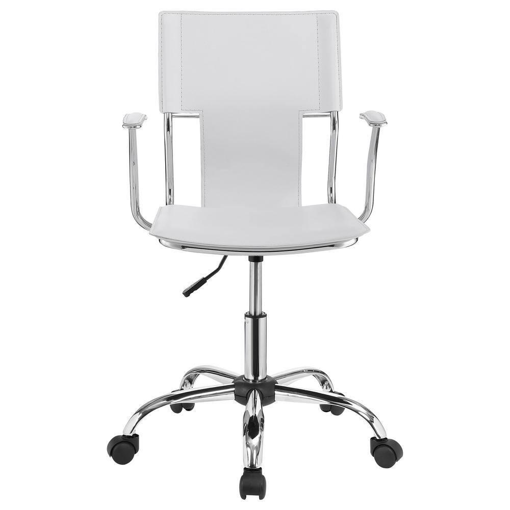 Contemporary styled mid back office chair, White/Chrome - Saltoro Sherpi