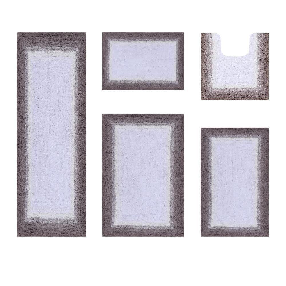 Better Trends Torrent 100% Cotton Tufted Non- Slip Backing 5 Piece Set Bath Rug Set - Beige