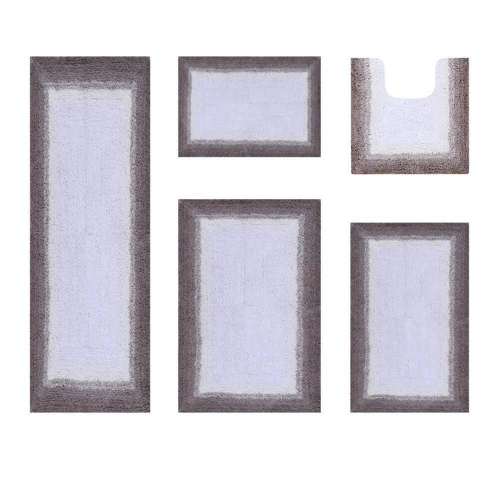Better Trends Torrent 100% Cotton Tufted Non- Slip Backing 5 Piece Set Bath Rug Set - Beige
