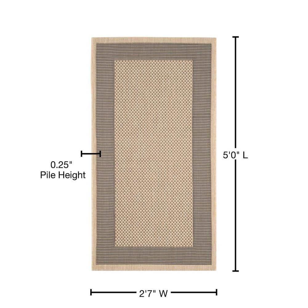 Courtyard CY7987 Power Loomed Indoor/Outdoor Accent Rug - Grey/Cream - 2'7"x5' - Safavieh.