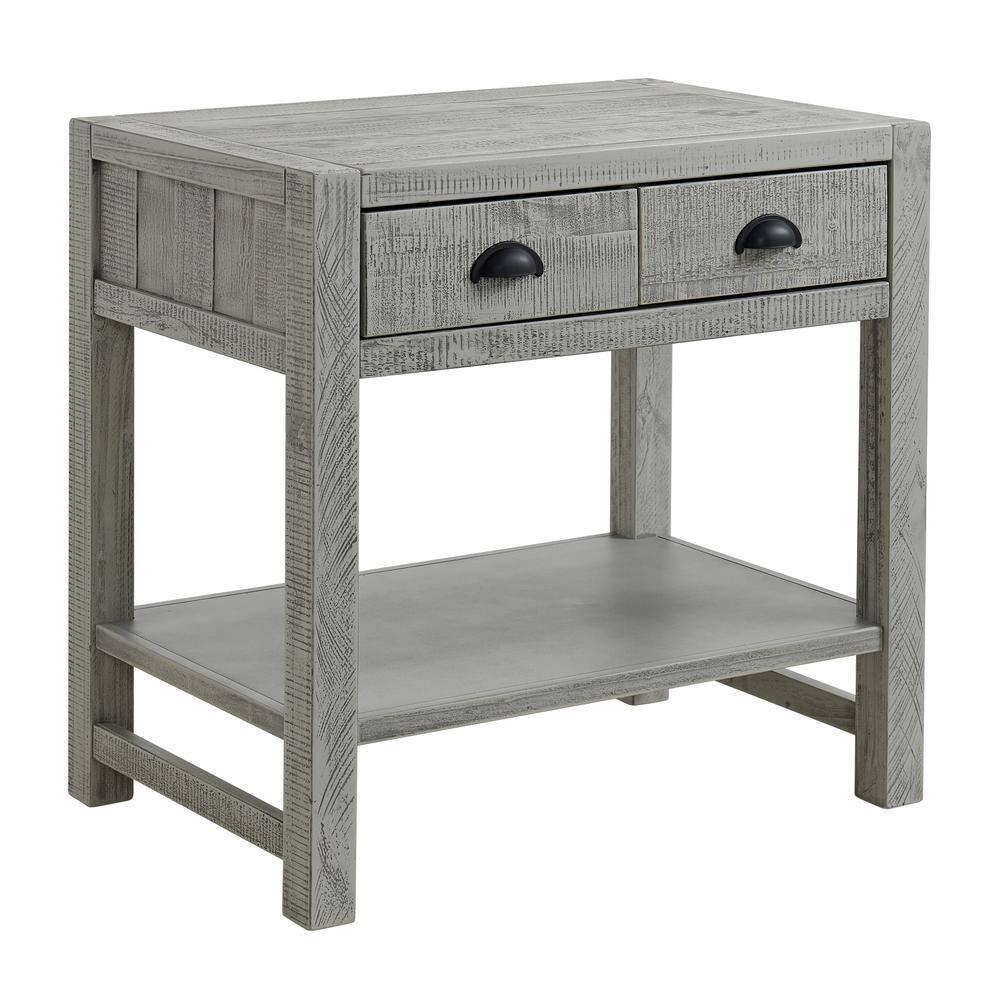 Arden 5-Piece King Bedroom Furniture Set w/ King-Sized Bed, 2x 2-Drawer Nightstands, 5-Drawer Chest & 6-Drawer Double Dresser, Solid Wood Set, Metal Bar Handles & Elegant Light Driftwood Finish