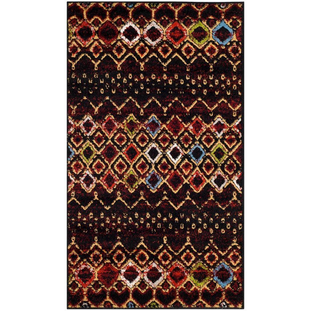 Safavieh Amsterdam Gladwin Geometric Area Rug, Black/Multi, 3' x 5'