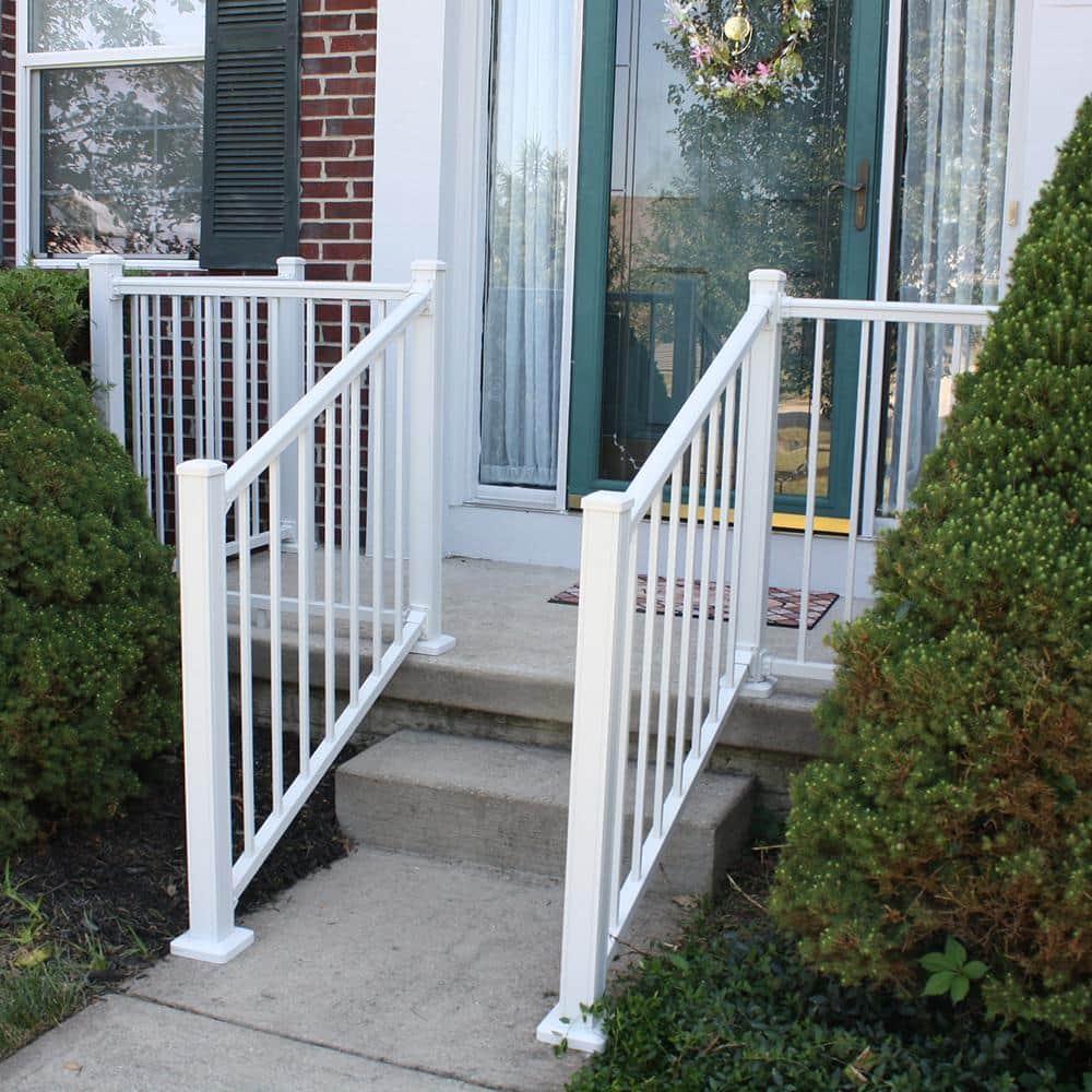 Weatherables Stanford Railing Kit – Aluminum Indoor & Outdoor Railing Kit for Decks, Porches & Balconies, Made with Durable & Low-Maintenance White Textured Powder-Coat Finish (36 in. H x 8 ft. W)