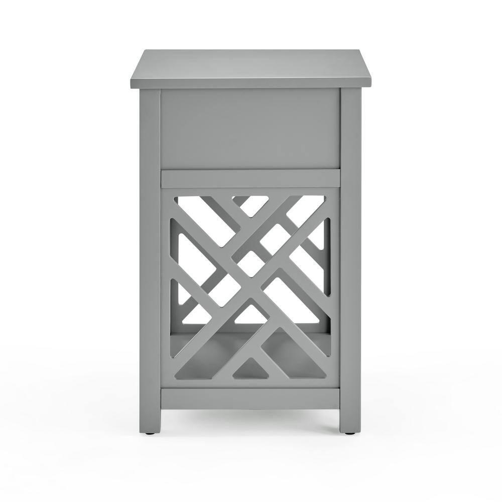 Alaterre Furniture Coventry Indoor Modern Storage Wood Square End Table, Gray