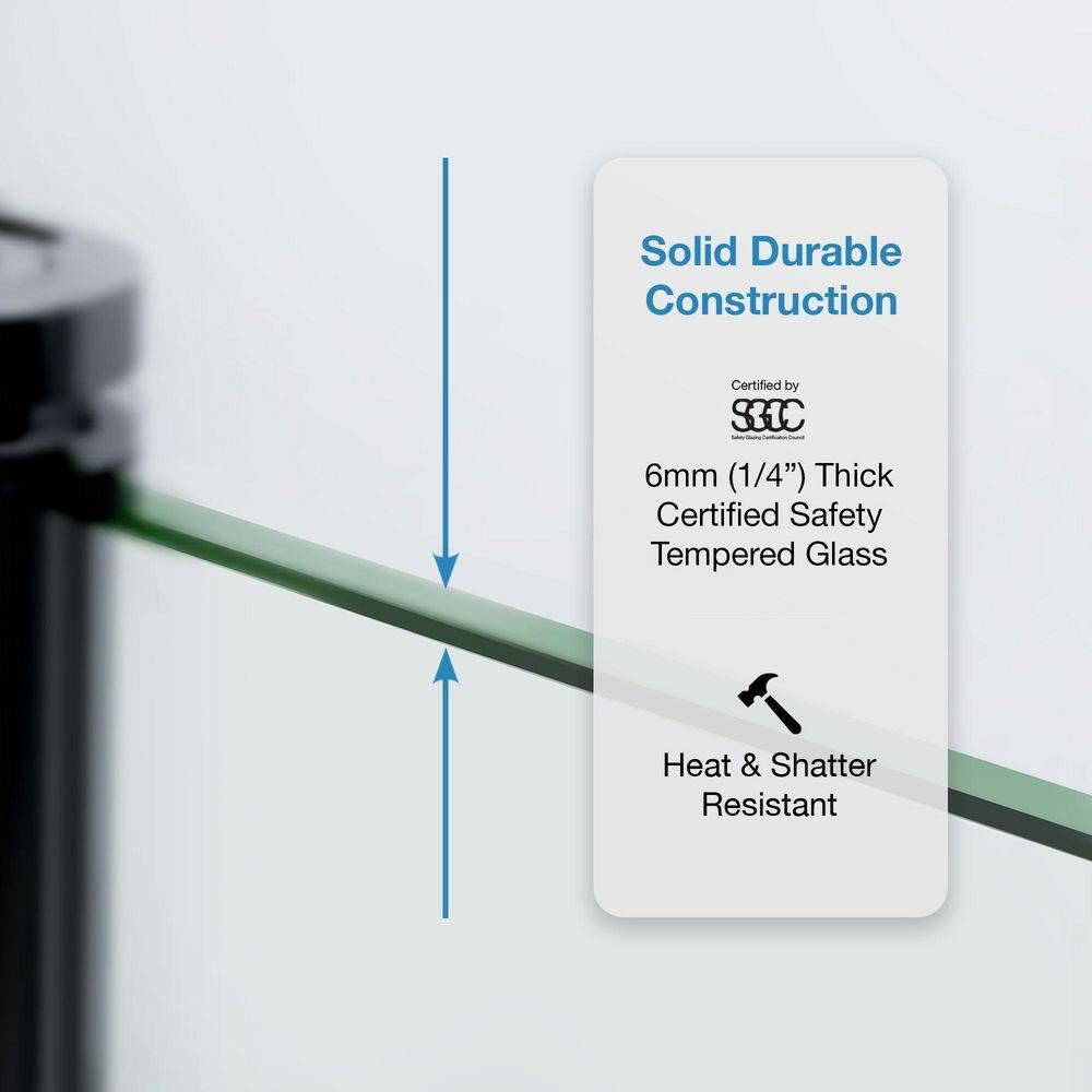 Ove Decors OVE Decors Breeze 44 in. Round Shower Kit, Clear Door with Shower Base and Wall 15SKA-BREE38-BLKAC