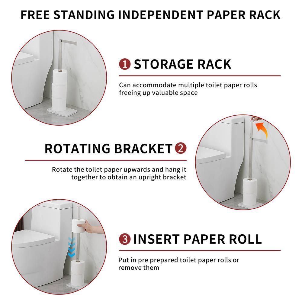 Free Standing Toilet Paper Holder with Weighted Base