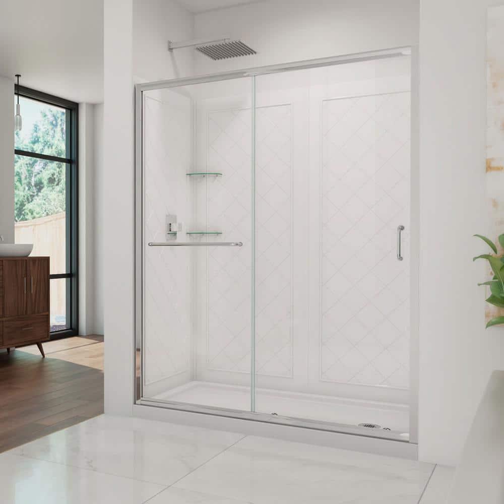Infinity-Z 0" x 76.75" W Semi-Frameless Shower Enclosure