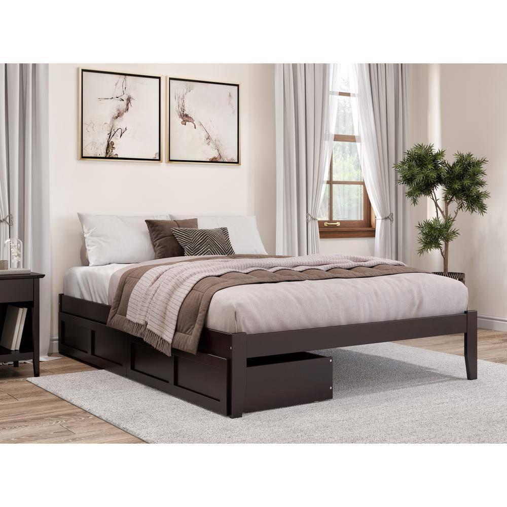 Queen Colorado Bed with 2 Drawers Espresso - AFI