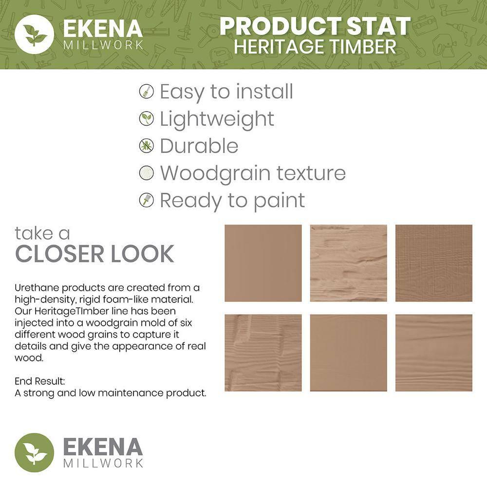 Sanded Smooth HeritageTimber Faux Wood 3-Sided Ceiling Beam (U-Beam)