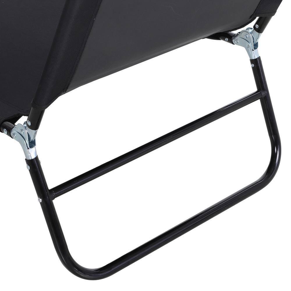 Outsunny Patio Chaise Lounge Chair, Layout Sun Tanning, Folding Sunbathing Beach Chair for Adults, Reclining Lay Down Lounger for Pool, Black