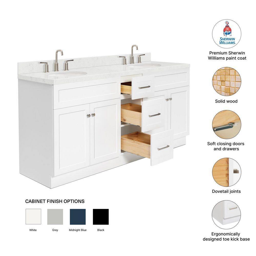 Ariel F072dcqovo Hamlet 72" Free Standing Double Basin Vanity Set - White