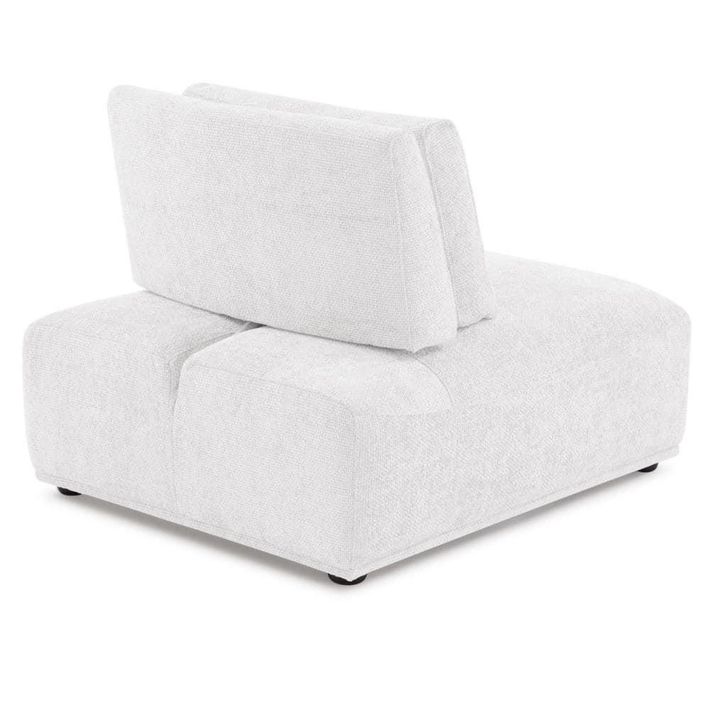 HOMES: Inside + Out 5pc Povoa 159" Modular Curved Sectional Sofa Modern Chenille with Extendable Backrest White