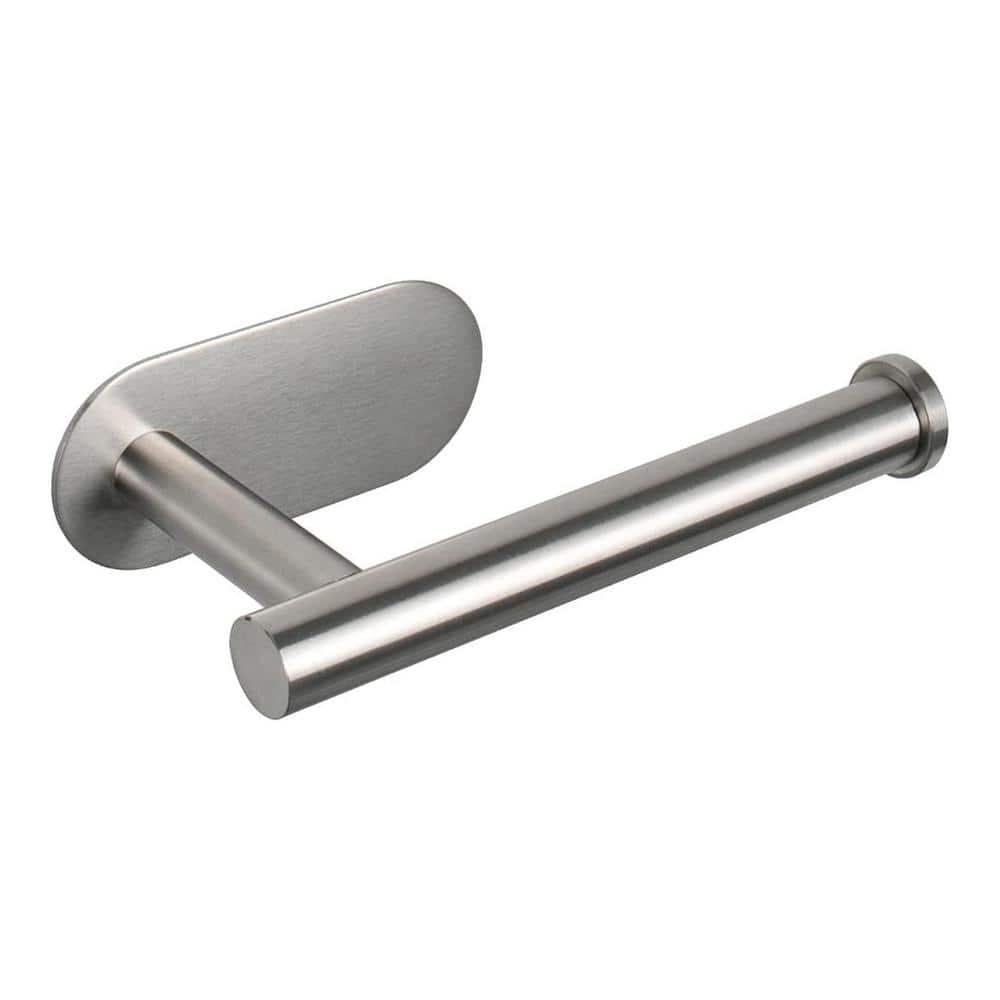 Toilet Paper Holder,Brushed Nickel,Wall Mount, Upgraded Adhesive Toilet Roll Holder,no Drilling,Bathroom/Rv/Washroom,SUS 304 Stainless Steel,Rustproof (Brushed Nickel, 1 Piece)
