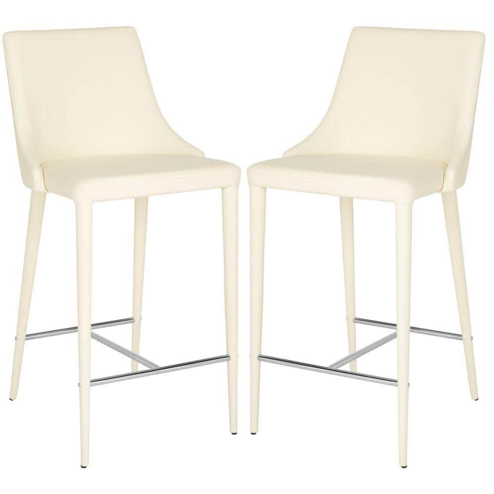 Summerset Counter Stool (Set of 2) - FOX2017 - Butter Cream - Safavieh Couture
