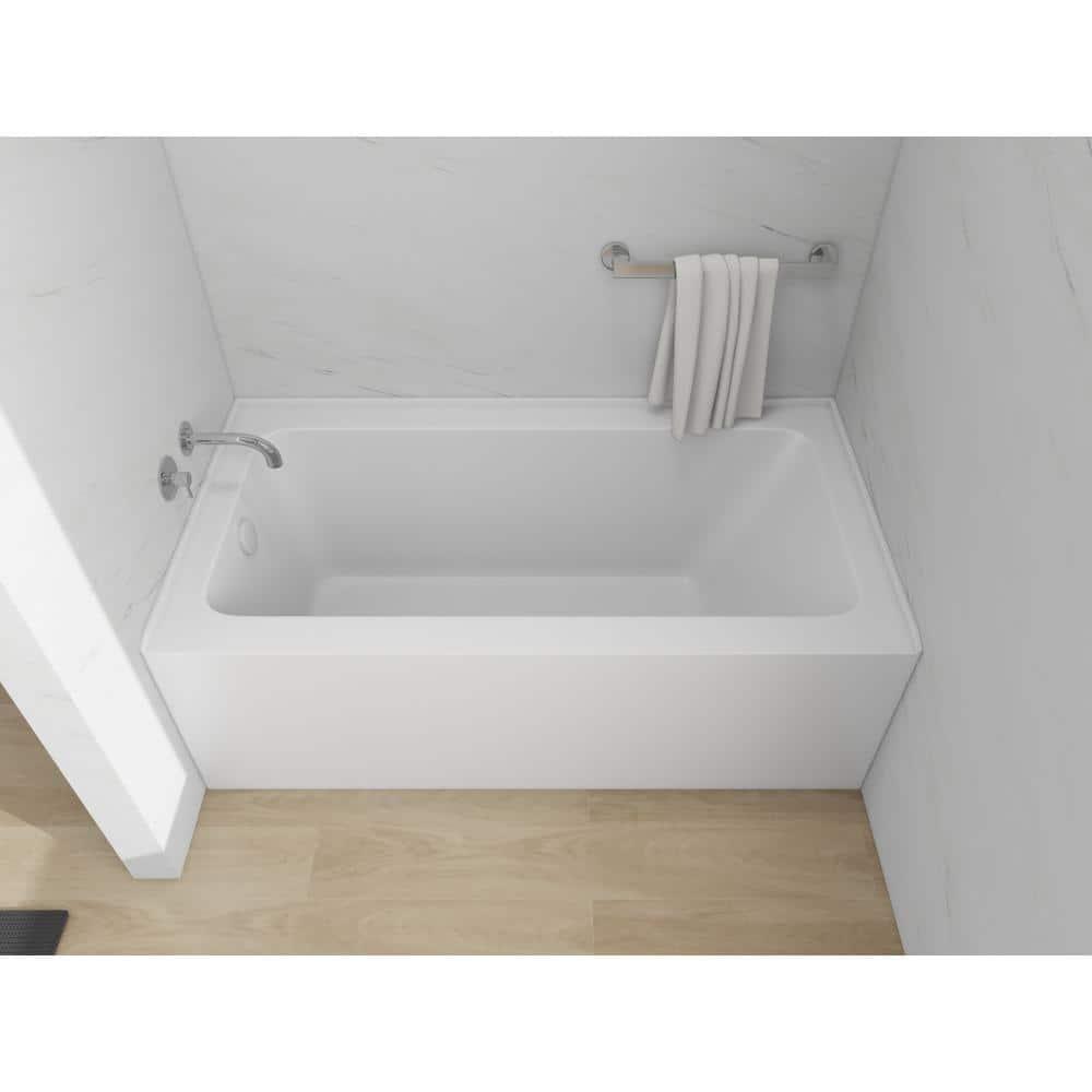Alcove Soaking Skirt Bathtub with Overflow and Drain